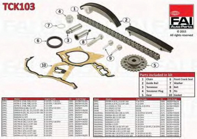 FAI AUTOPARTS tck103 -  Комплект цепи привода распредвала